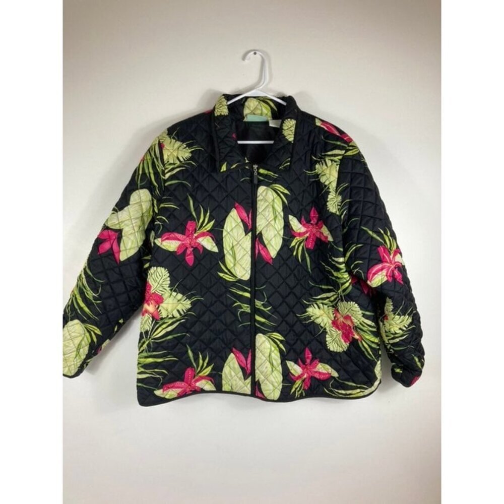 Womens Vintage 220 Hickory Silk Jacket Blair Black 2XL Quilted Lightweight Tropi